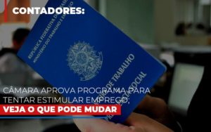 Camara Aprova Programa Para Tentar Estimular Emprego Veja O Que Pode Mudar - Contabilidade em Brusque - SC | Contabily